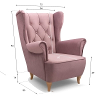 Fotel wypoczynkowy FOAL róż monolith 62