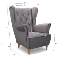 Fotel wypoczynkowy FOAL czerwony monolith 59