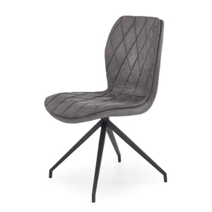 Industrialne krzesło ekoskóra szare nogi metalowe czarne K237