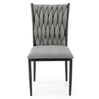 Krzesło tapicerowane szare nogi metalowe czarne K435