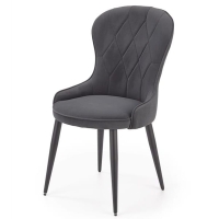 Krzesło do salonu pikowane welur szare nogi czarne K366