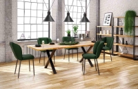 Krzesło tapicerowane zielone nogi metalowe czarne K399