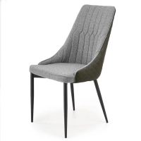 Krzesło do salonu tapicerowane szare metalowe czarne