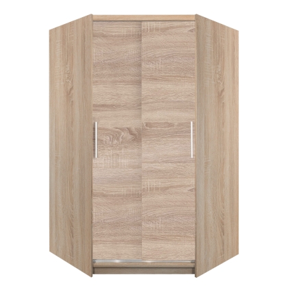 Szafa narożna przesuwna dwudrzwiowa 130x130 cm dąb sonoma Fasty 2D