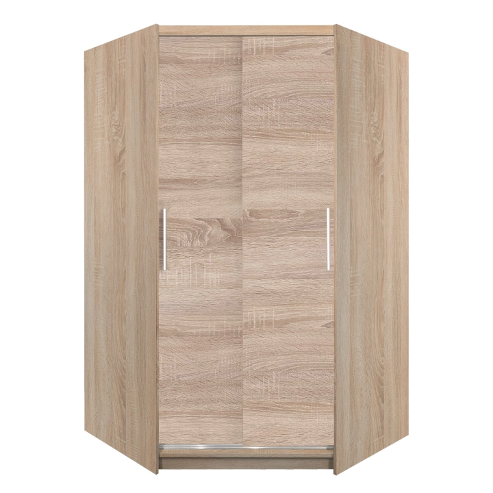 Szafa narożna przesuwna dwudrzwiowa 130x130 cm dąb sonoma Fasty 2D