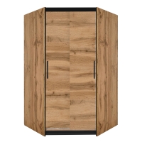 Szafa narożna przesuwna dwudrzwiowa 130cm dąb wotan Fasty