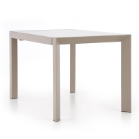 Stół rozkładany 122-182 cm biały beżowy ARABIS