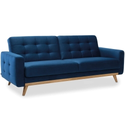 Sofa Nova rozkładana z funkcją spania granatowa 224x89 cm