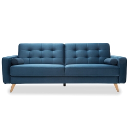 Sofa GCNA rozkładana z funkcją spania granatowa 222x89 cm