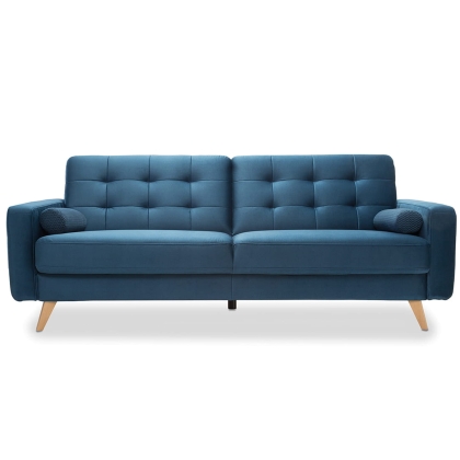 sofa-na-nóżkach-do-spania-granatowa-222cm