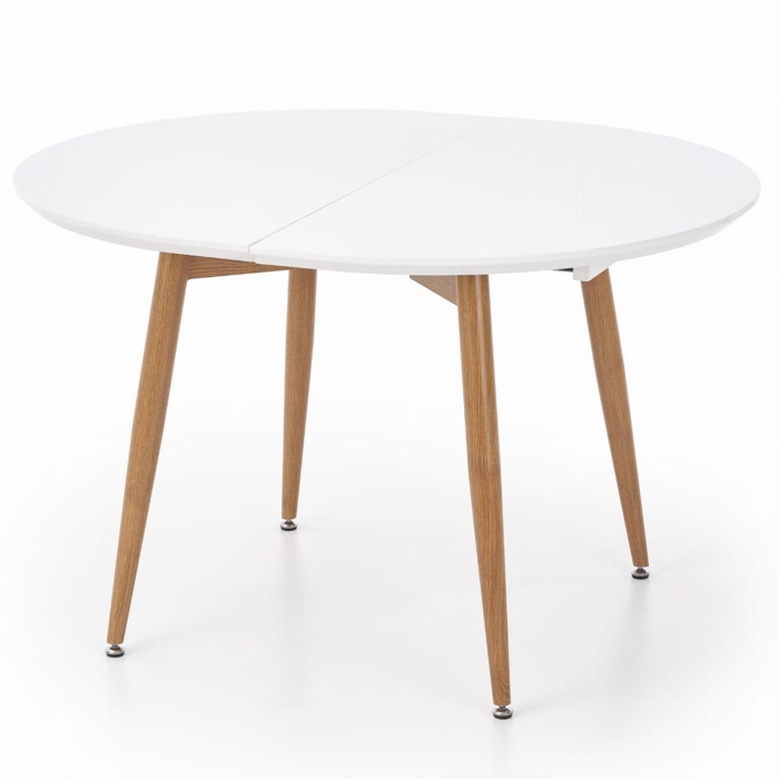 Stół rozkładany owalny biały 120-200 cm EDWARD