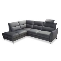 Narożnik GCORL z funkcją spania, kolor stalowy, lewy 245x199 cm