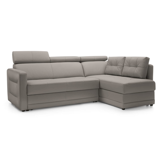 Narożnik Eden z funkcją spania, szara skóra, prawy.jpg