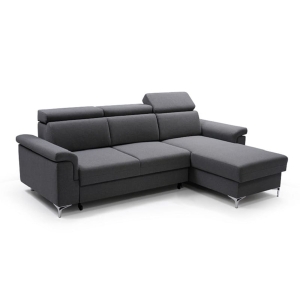 Narożnik uniwersalny z funkcją spania RPVER ciemny popiel 252x170 cm