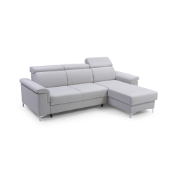 Narożnik uniwersalny z funkcją spania RPVER jasny popiel 252x170 cm