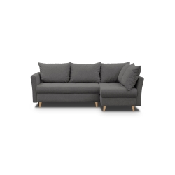 Narożnik z funkcją spania prawy RPNI ciemnoszary 148X233 CM