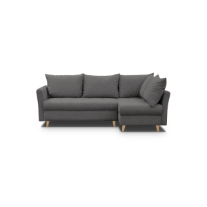 Narożnik z funkcją spania prawy RPNI ciemnoszary 148X233 CM