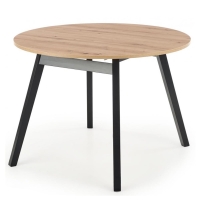 Okrągły stół rozkładany loft dąb artisan czarme nogi RUBEN