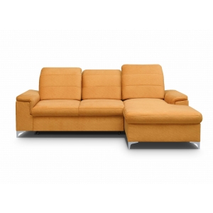 Narożnik z funkcją spania  RPBER mini prawy żółty 254x187 cm