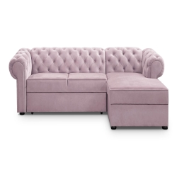 Narożnik RPVAL prawy różowy 280x180 cm