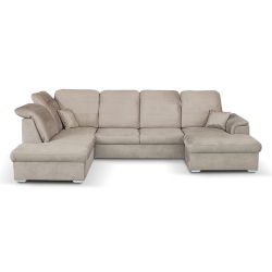 Narożnik RPBER U z funkcją spania prawostronny beżowy 320x199 cm