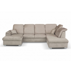 Narożnik RPBER U z funkcją spania lewostronny beżowy 320x199 cm