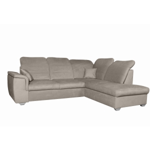 Narożnik RPBER z funkcją spania beżowy prawy 261x203 cm