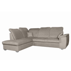 Narożnik RPBER z funkcją spania beżowy lewy 261x203 cm