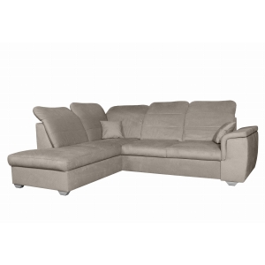 Narożnik RPBER z funkcją spania beżowy lewy 261x203 cm