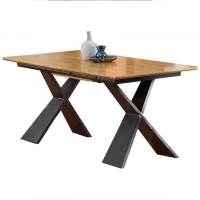 Stół rozkładany dąb naturalny czarny 160-220cm CHANDLER