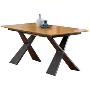 Stół rozkładany dąb naturalny czarny 160-220cm CHANDLER