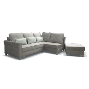 Narożnik RUPERT z funkcją spania prawy szary 259x171/250 cm