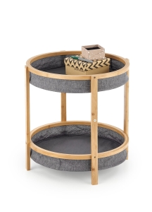 Okrągła ława naturalny / popielaty 47cm EMMA