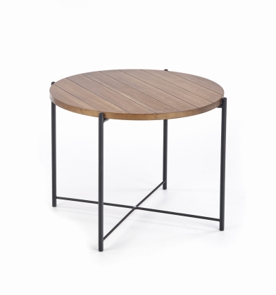 Ława okrągła czarna jasny orzech 60cm TANAKA