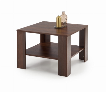 Ława do salonu z półką kwadratowa orzech ciemny 70cm KWADRO