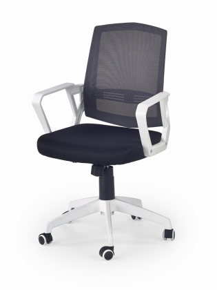 Wygodny ergonomiczny fotel biurowy z siatki czarny ASCOT