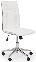 Biały fotel obrotowy z regulacją wysokości ekoskóra HLPO