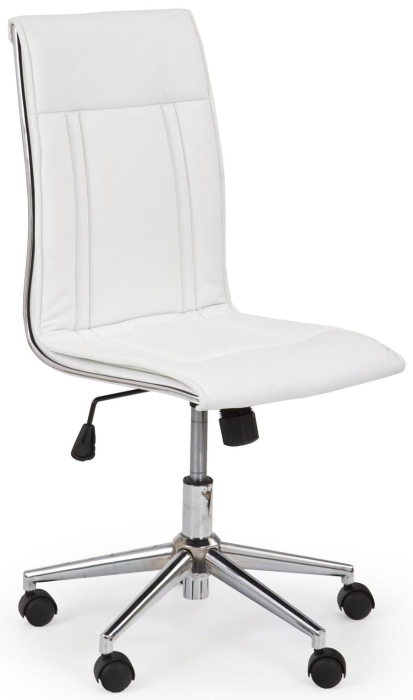 Biały fotel obrotowy z regulacją wysokości ekoskóra HLPO