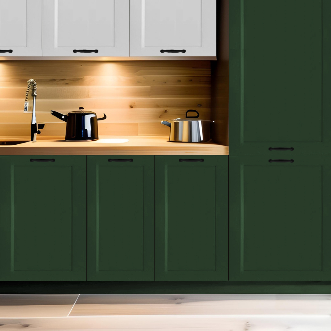 Kuchnia Emperio butelkowa zieleń ze złotem