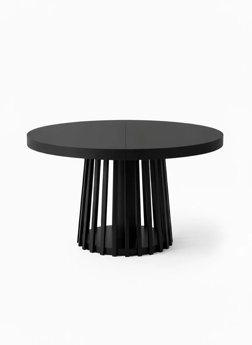 Stół okrągły GARDA rozkładany 100-250 cm czarny laminat